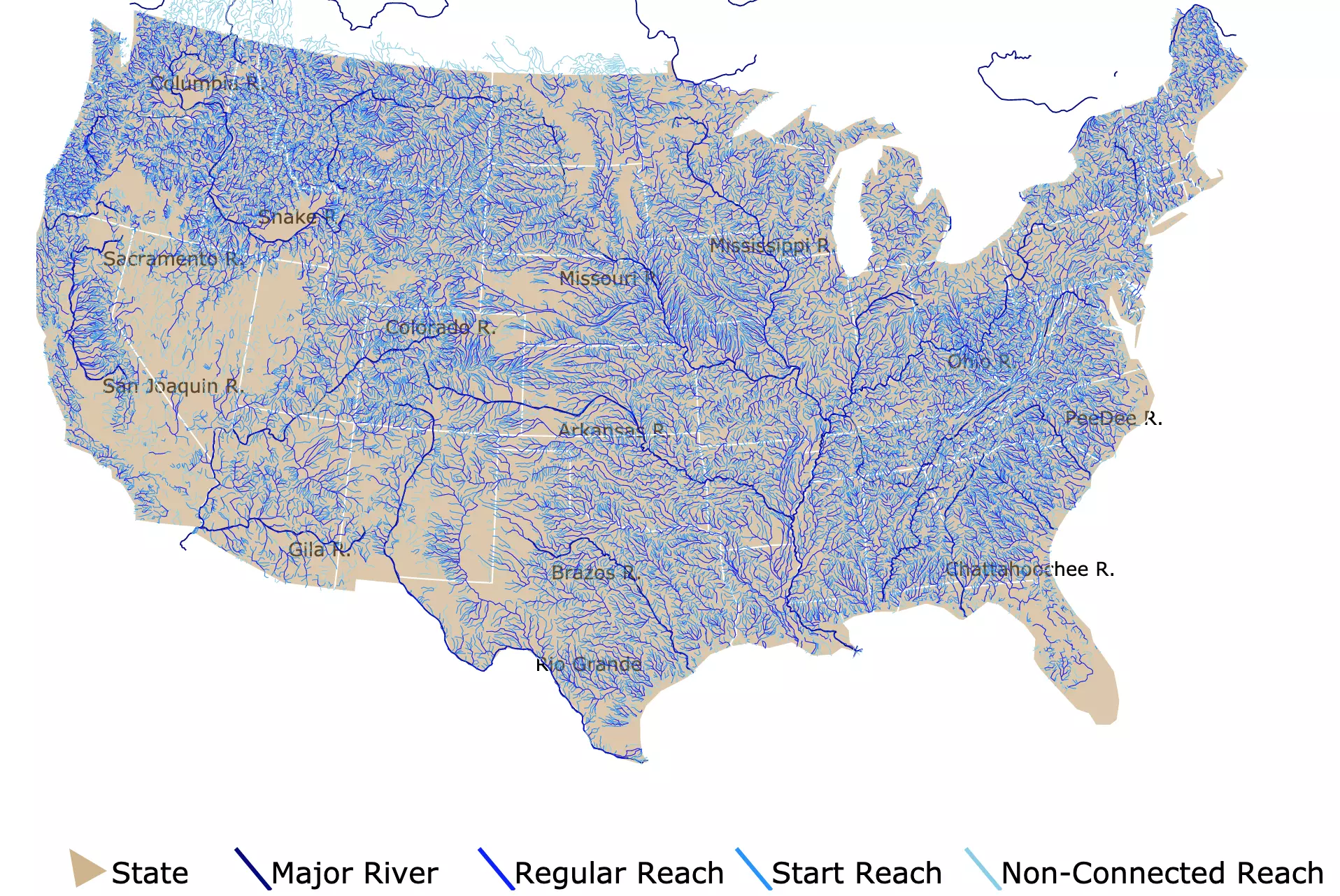 Map of U.S. Rivers