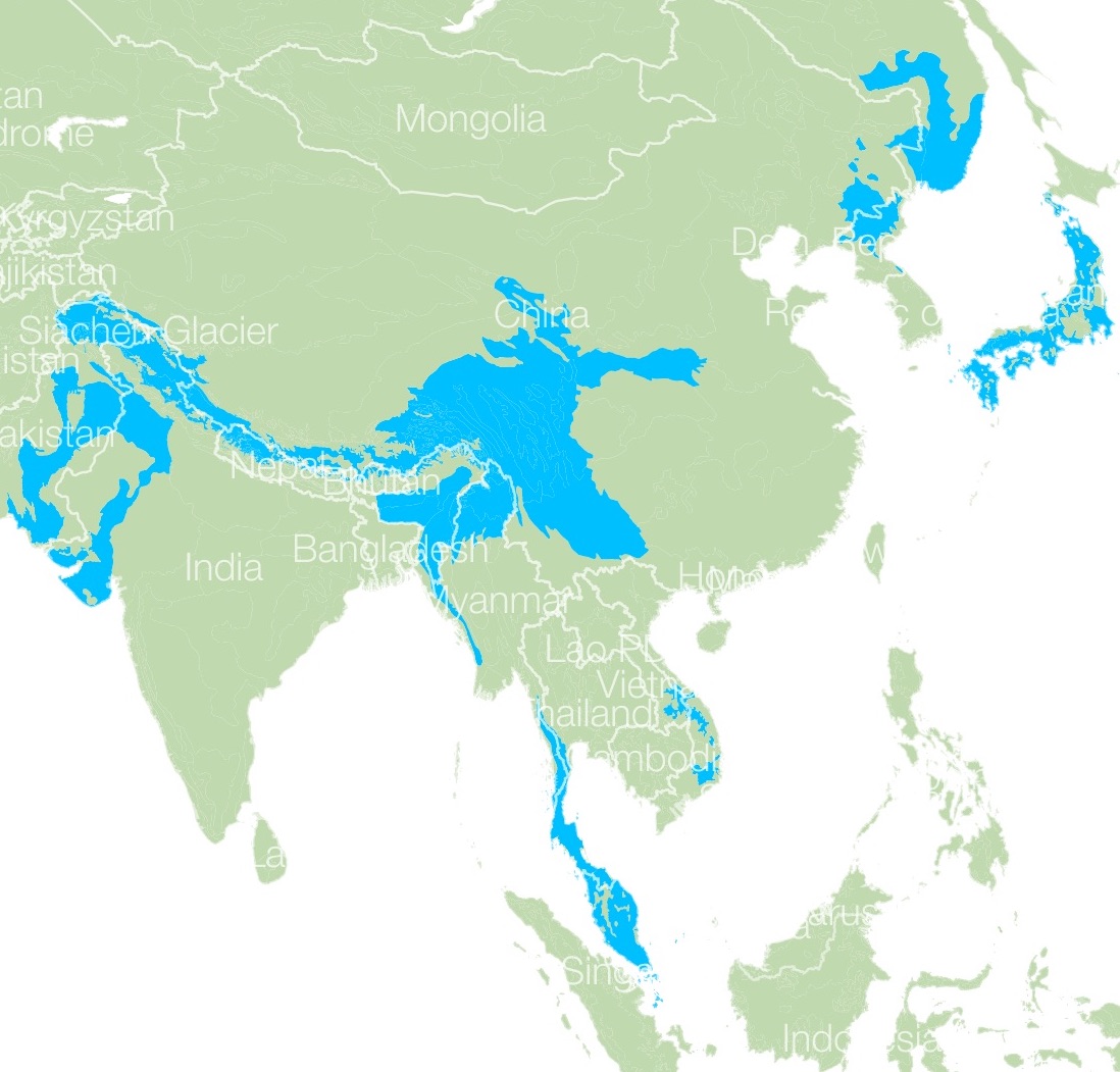 Asian Bear habitat map