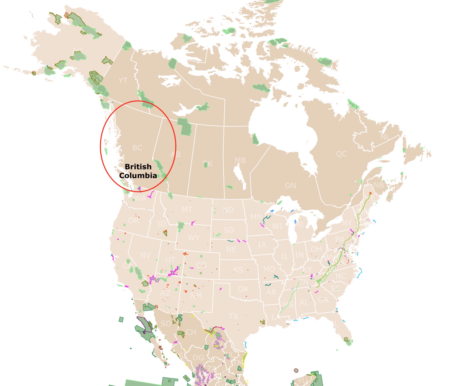British Columbia, Canada location map