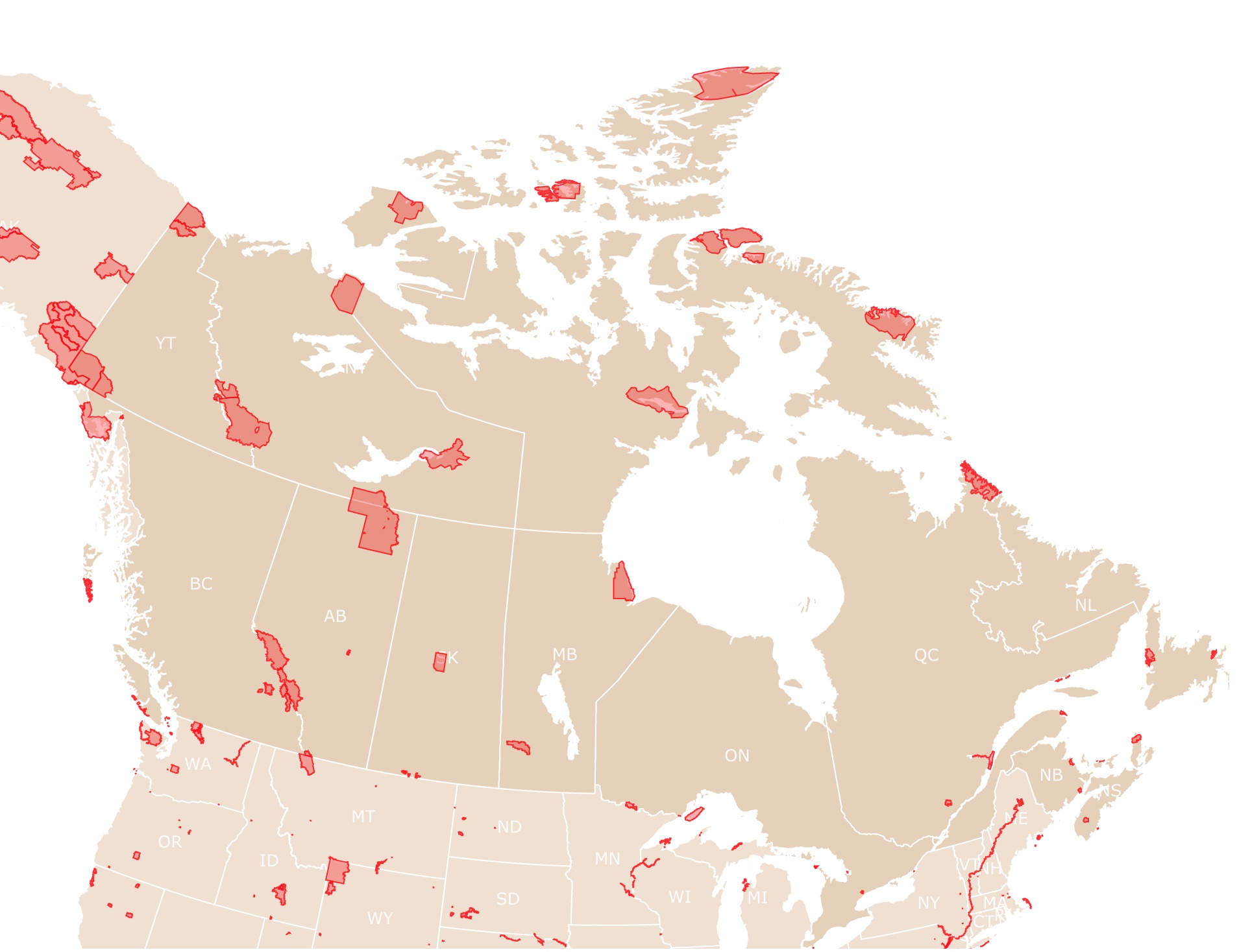 Map of Canada's National Parks