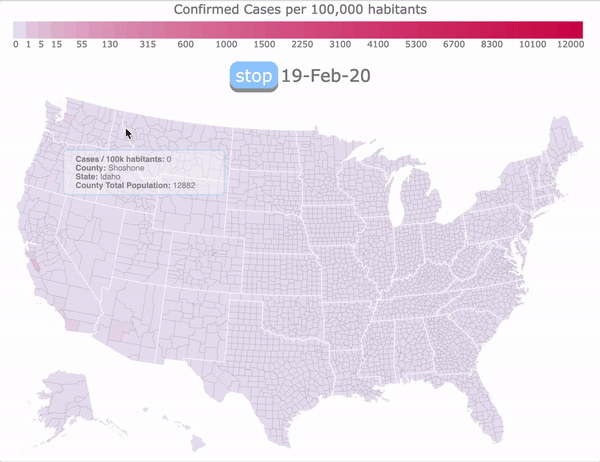Animated timeline of COVID in the US