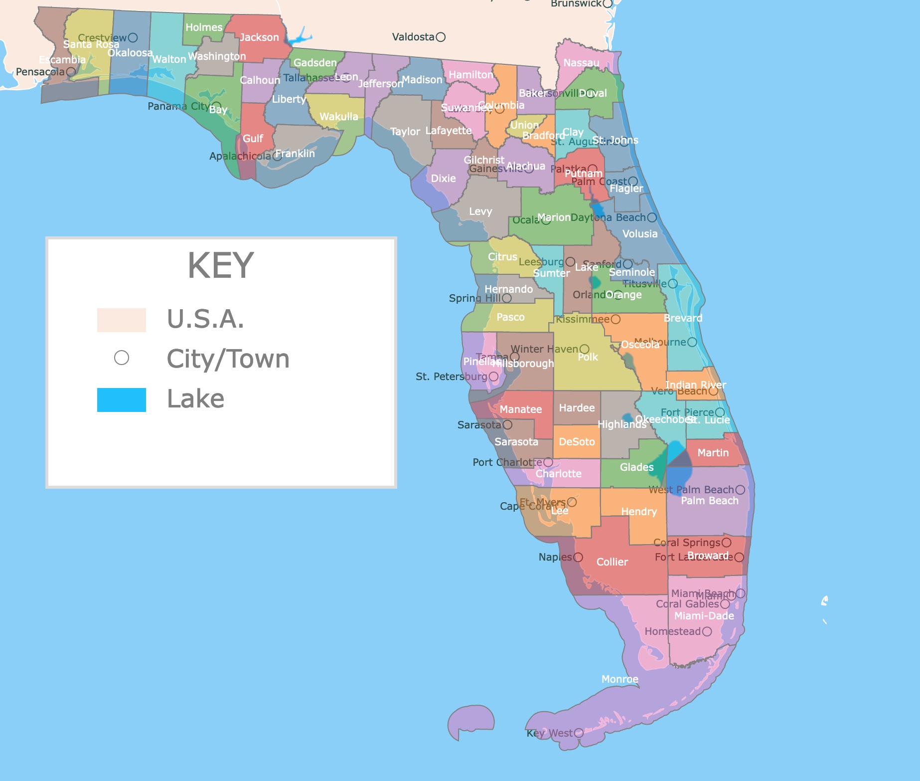 Map of Florida Counties