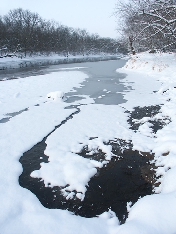 Frozen River Winter Illinois