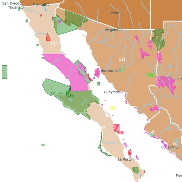 Parks of Mexoco's Baja California Map