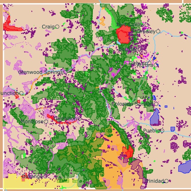 Map of Colorado's Parks and protected areas