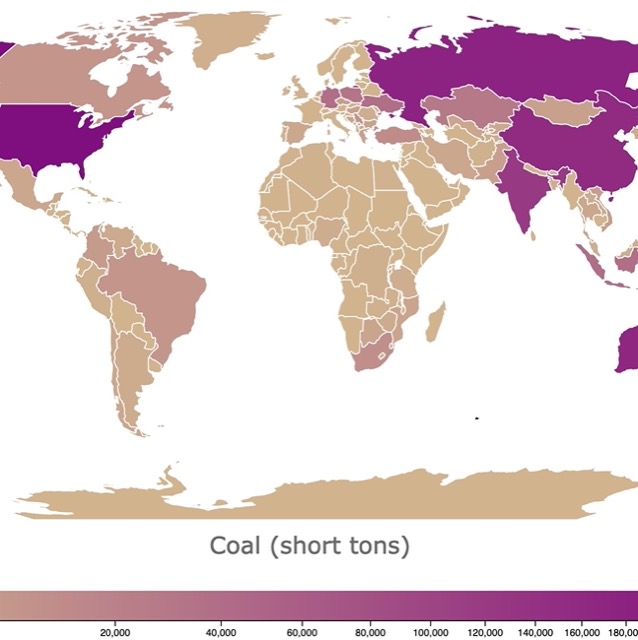 Map of Coal Deposits and reserves worldwide