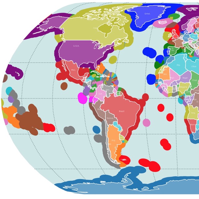 Map of EEZ worldwide