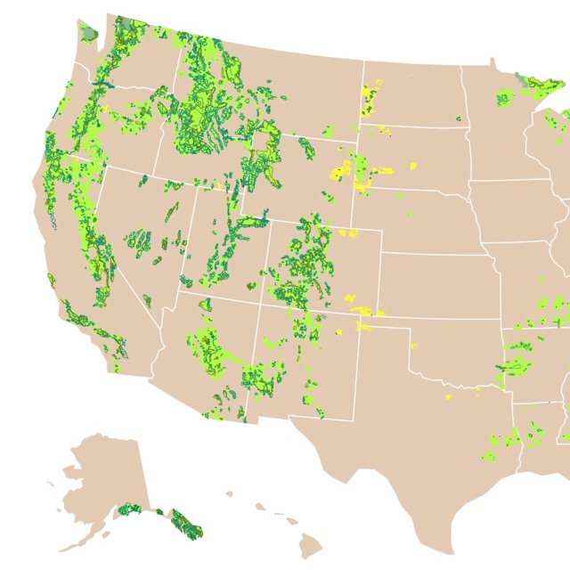 Map of National Forests