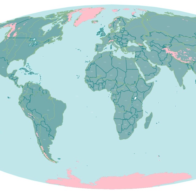 Map of glaciers worldwide