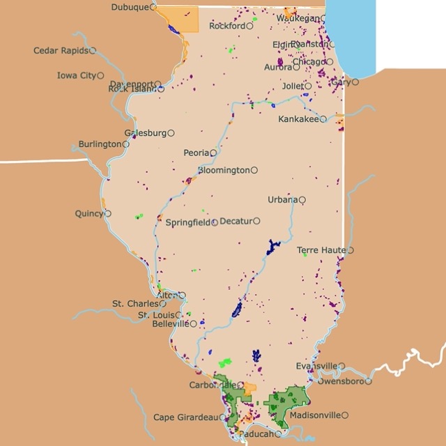 Map of Illinois National Parks and state parks