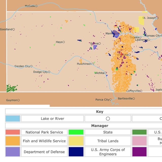 Map of Kansas's Parks and protected areas