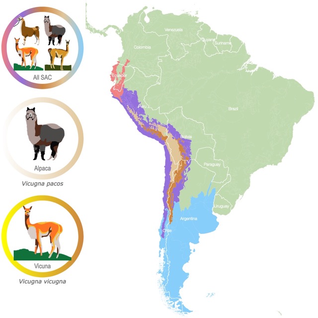 Llama and Alpaca habitat map