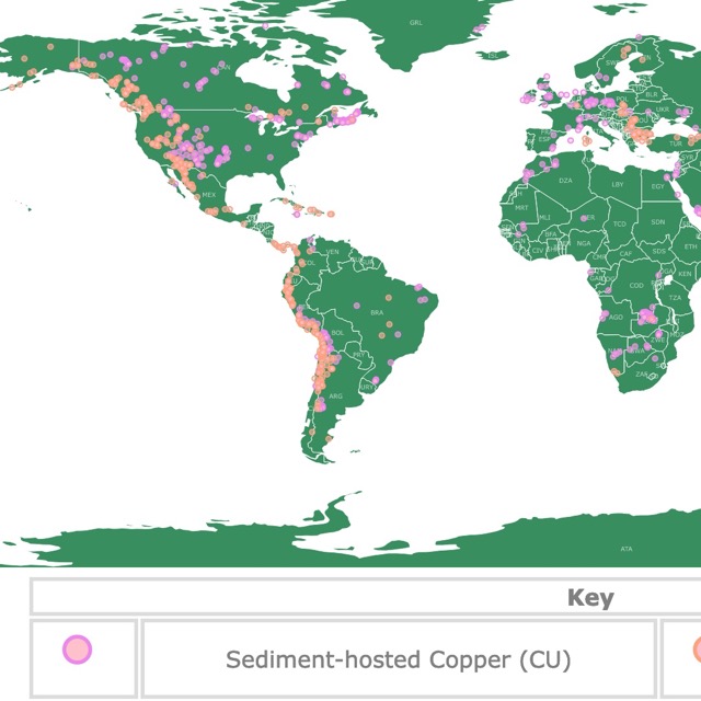 Map of copper worldwide