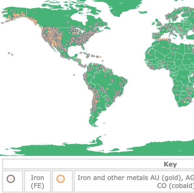 Map of Iron Ore deposits worldwide