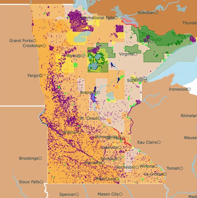 Map of Minnesota's Parks and protected areas