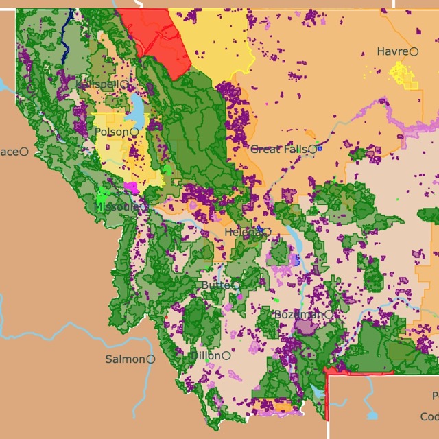 Map of Montana's Parks and protected areas