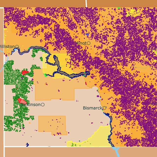 Map of North Dakota's Parks and protected areas
