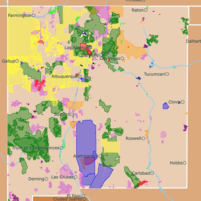 Map of New Mexico's Parks and protected areas