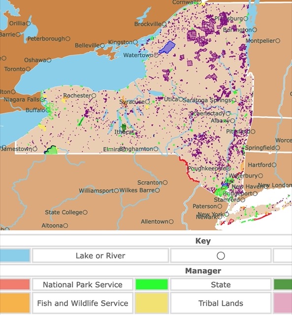 Map of New York State's Parks and protected areas