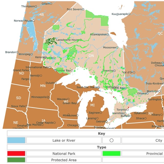 Map of Parks in Ontario