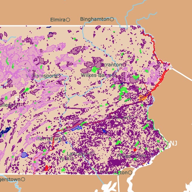 Map of Pennsylvania's Parks and protected areas