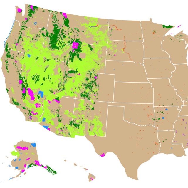 Public Lands Map of the U.S.