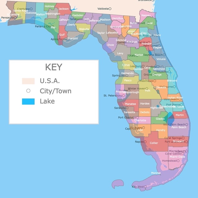 Florida Counties Map