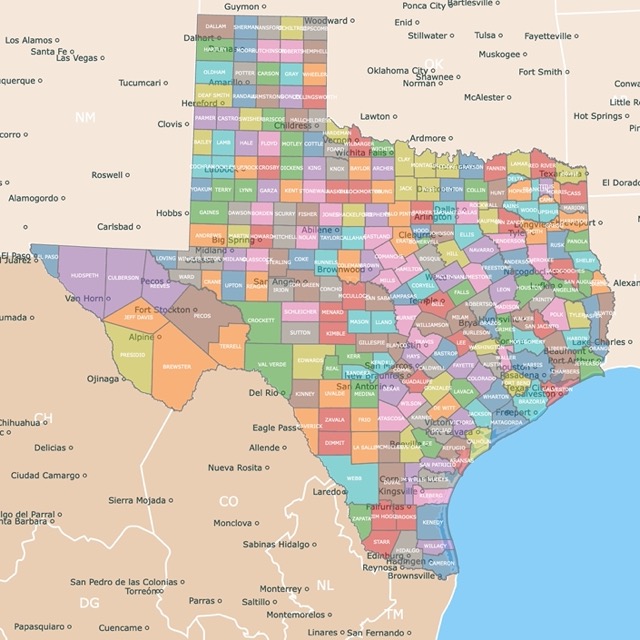 Map of Texas Parks