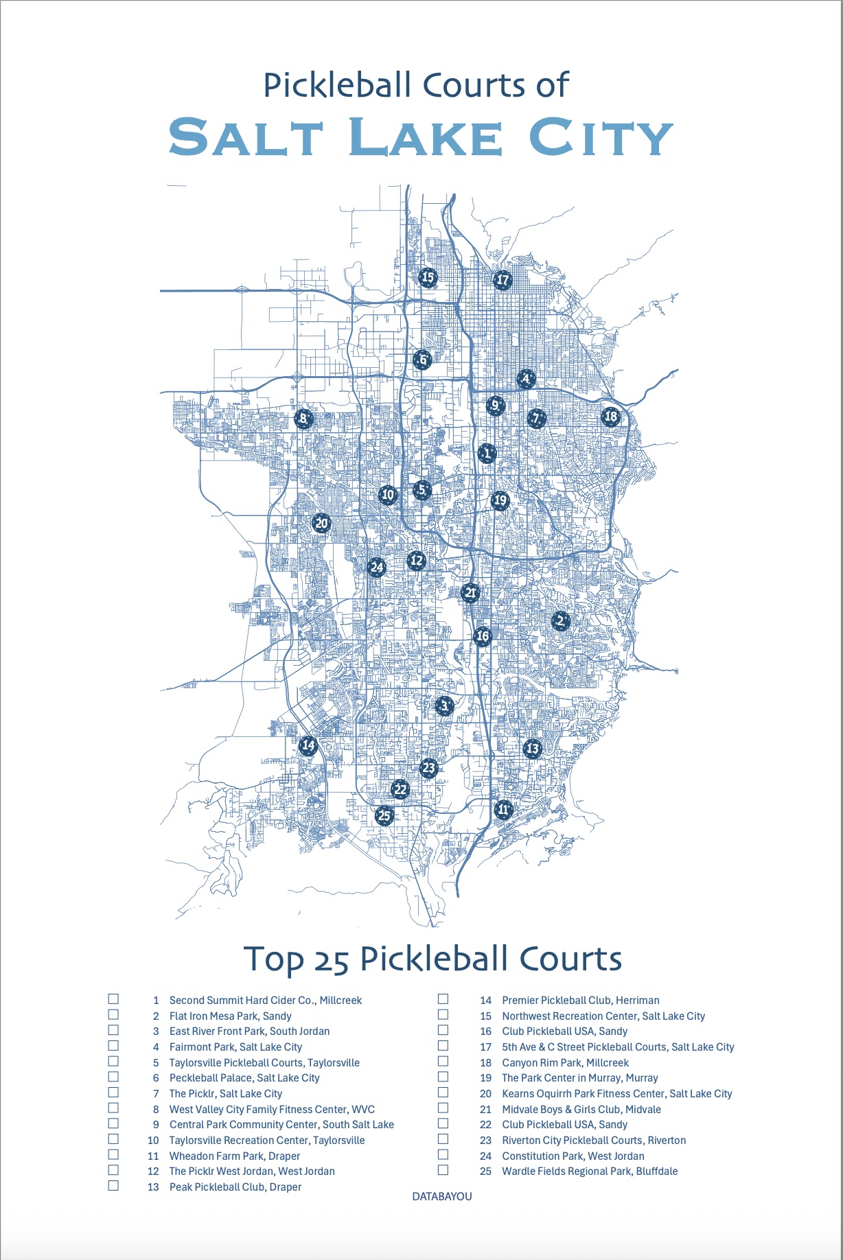 Salt Lake City Pickleball Courts Map