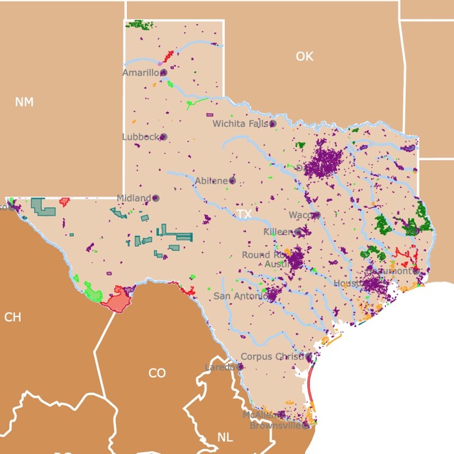 Map of Texas Parks