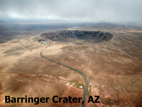 Meteor crater or Barringer crater Arizona