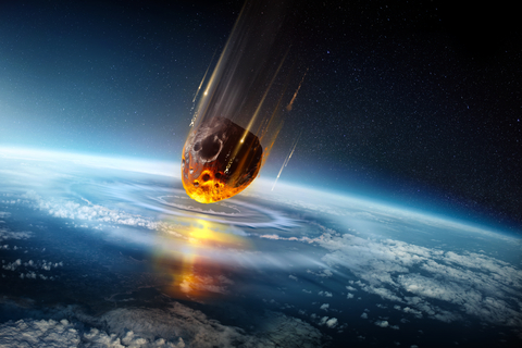 Meteor colliding with Earth