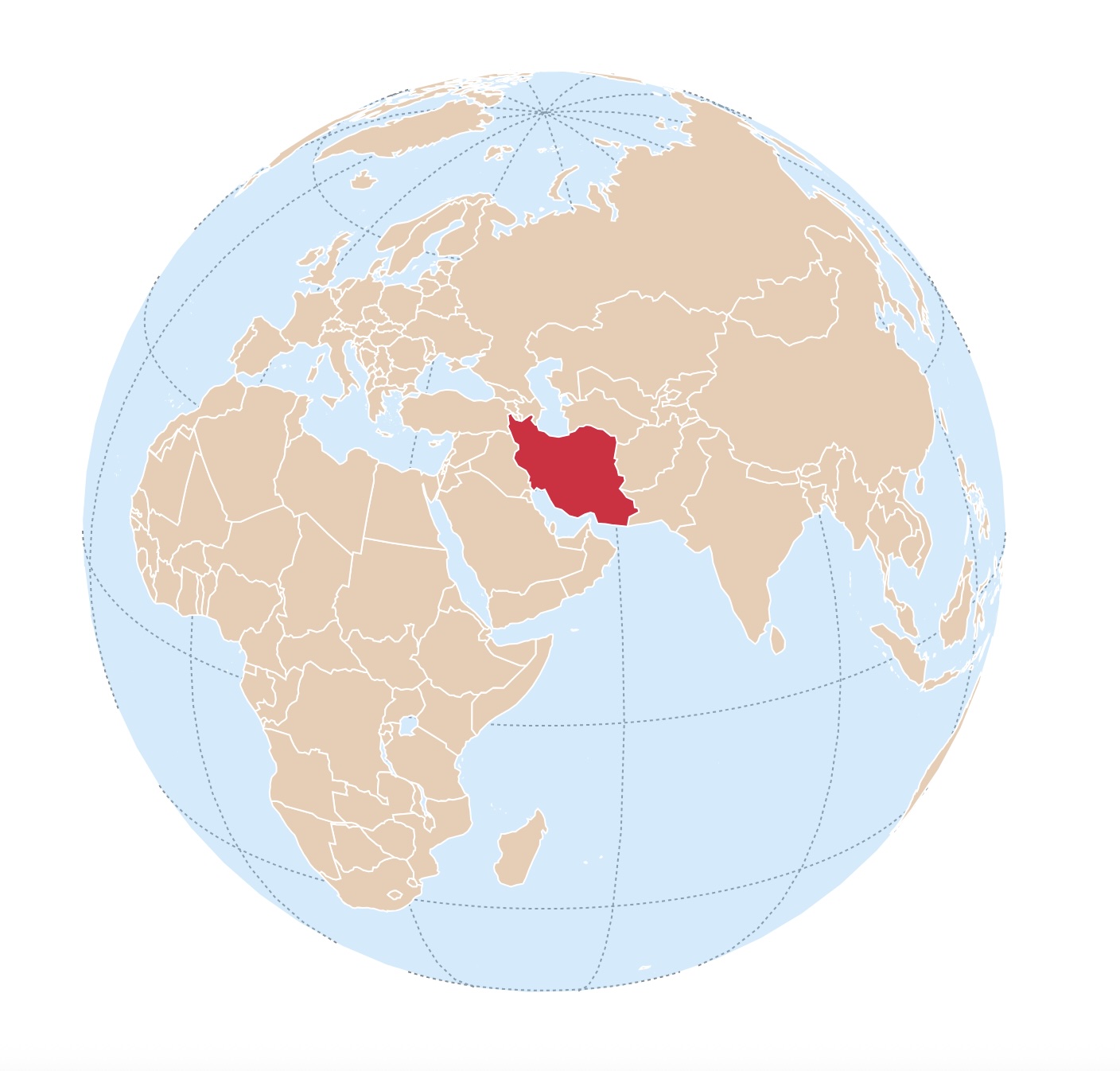 Location of Iran in the World