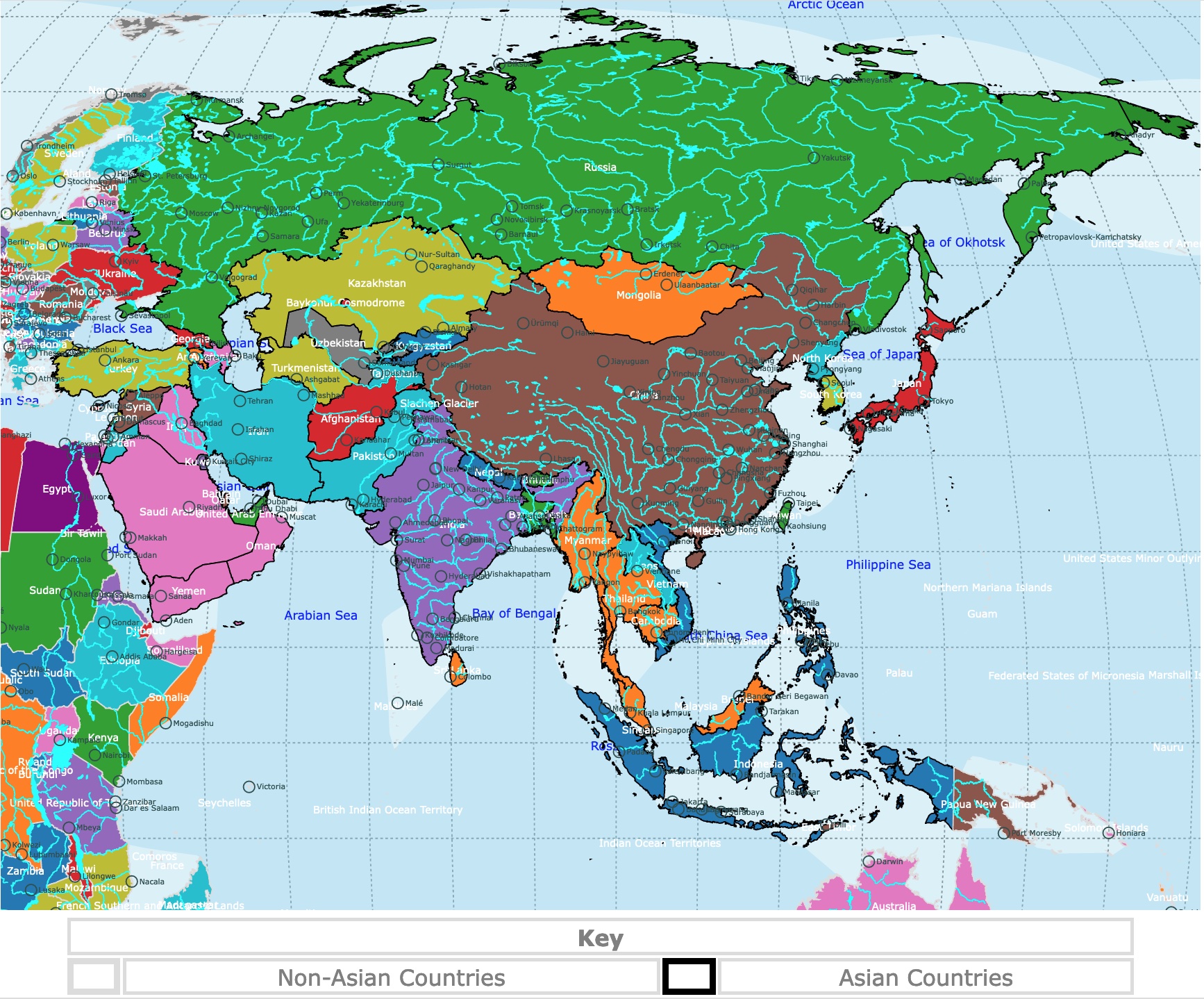 Asia Political Map Countries Asia Political Map Countries