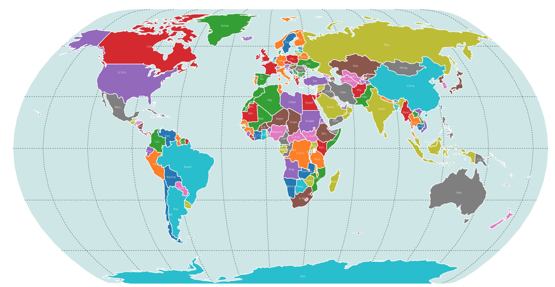 World countries map