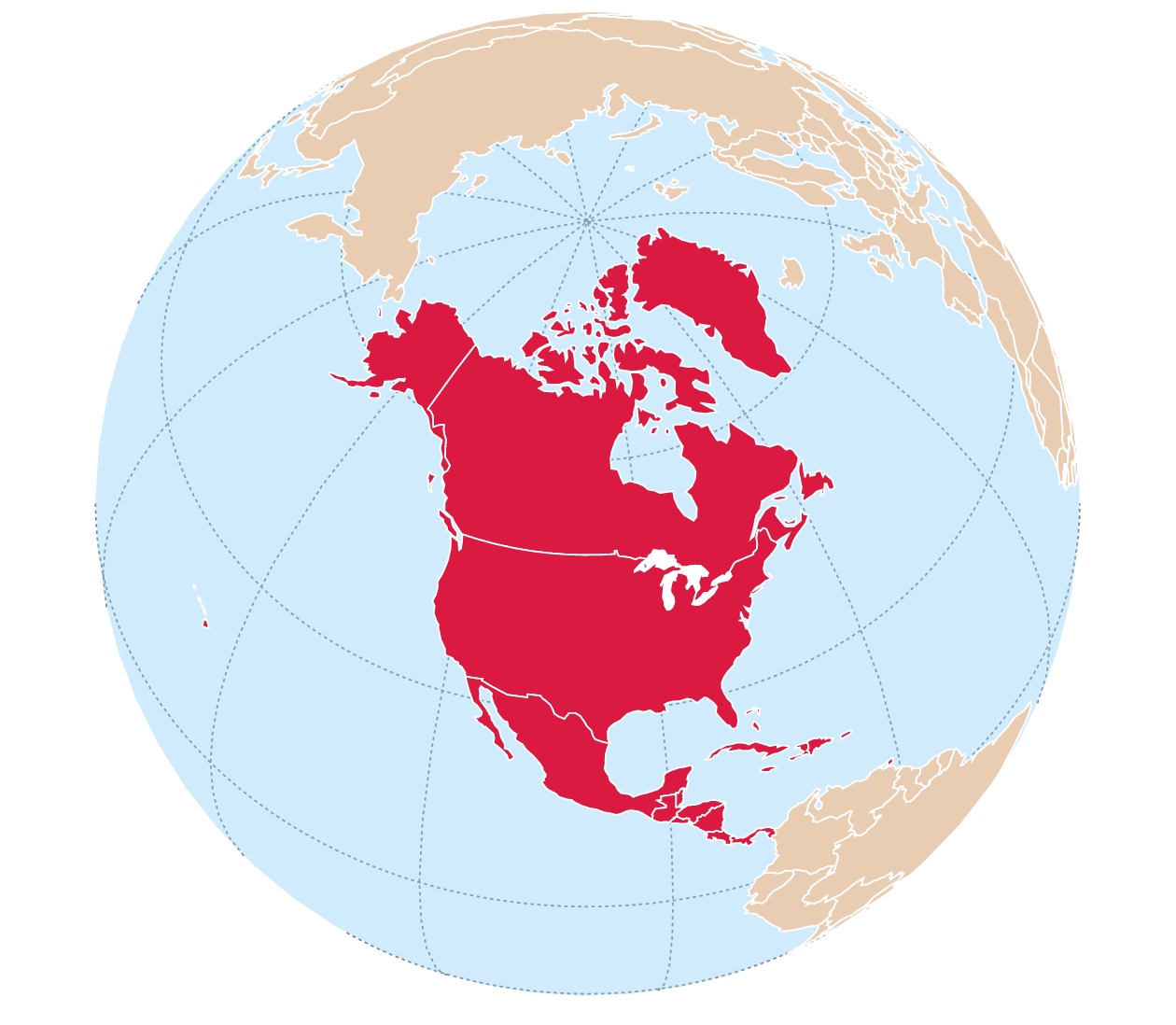 Location of North America
