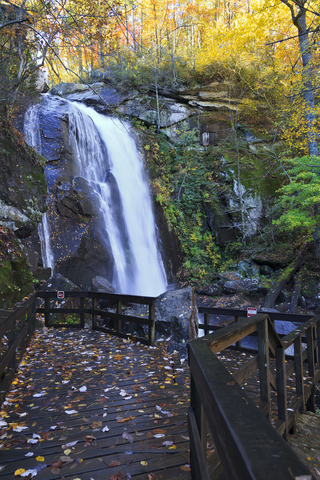 High Shoals waterfall at South Mountains State Park, North Carolina