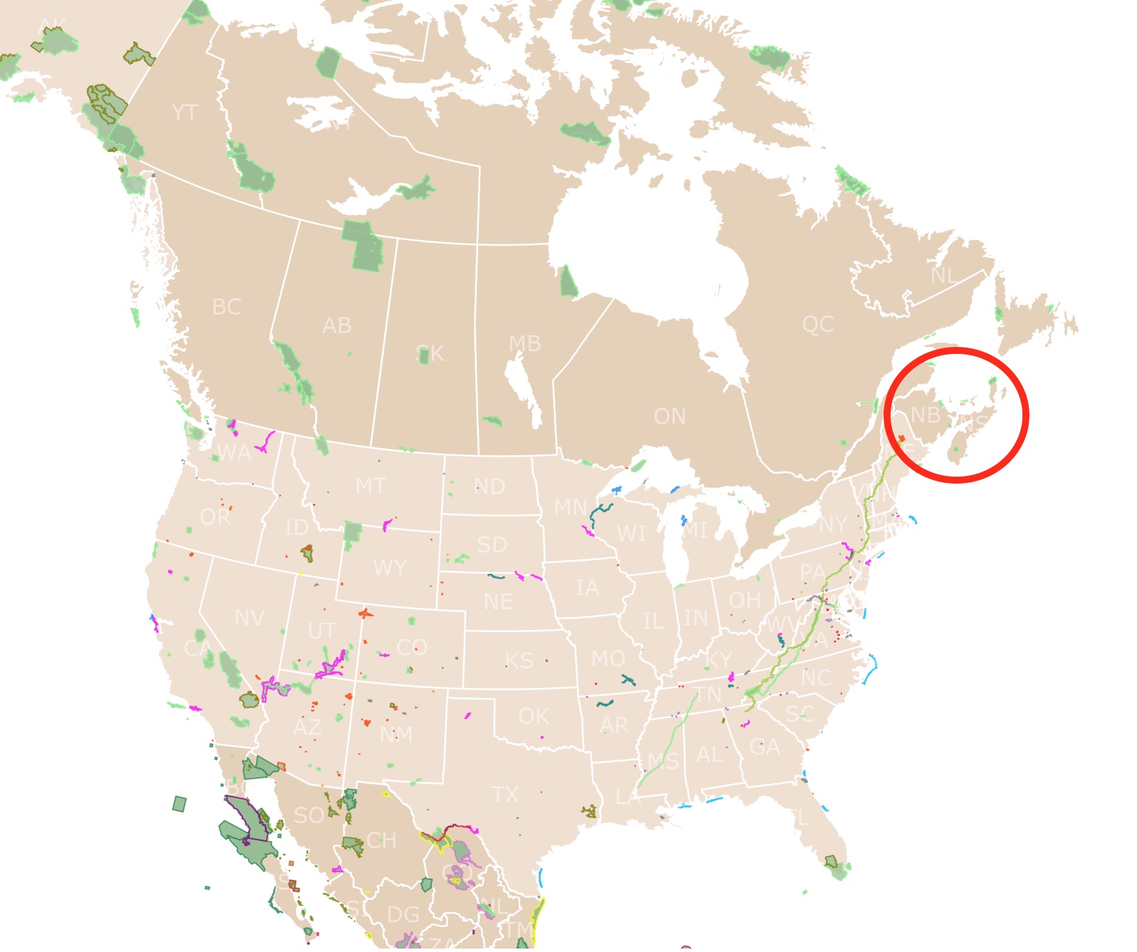 map of Nova Scotia, New Brunswick, and Prince Edward Island, Nova Scotia, New Brunswick, and Prince Edward Island