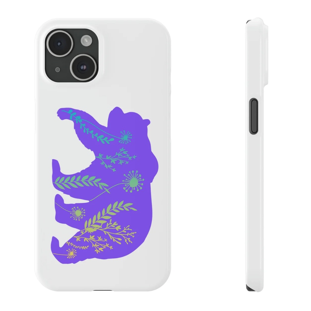 bear with flowers phone case