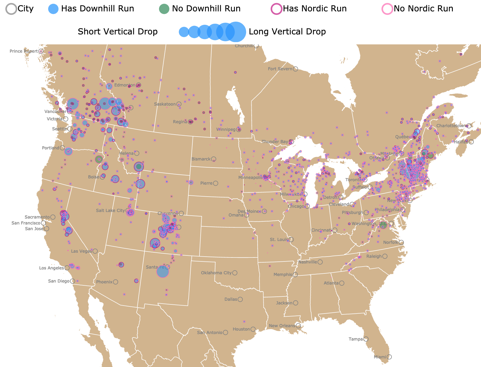 Interactive Map of ski resorts in North America