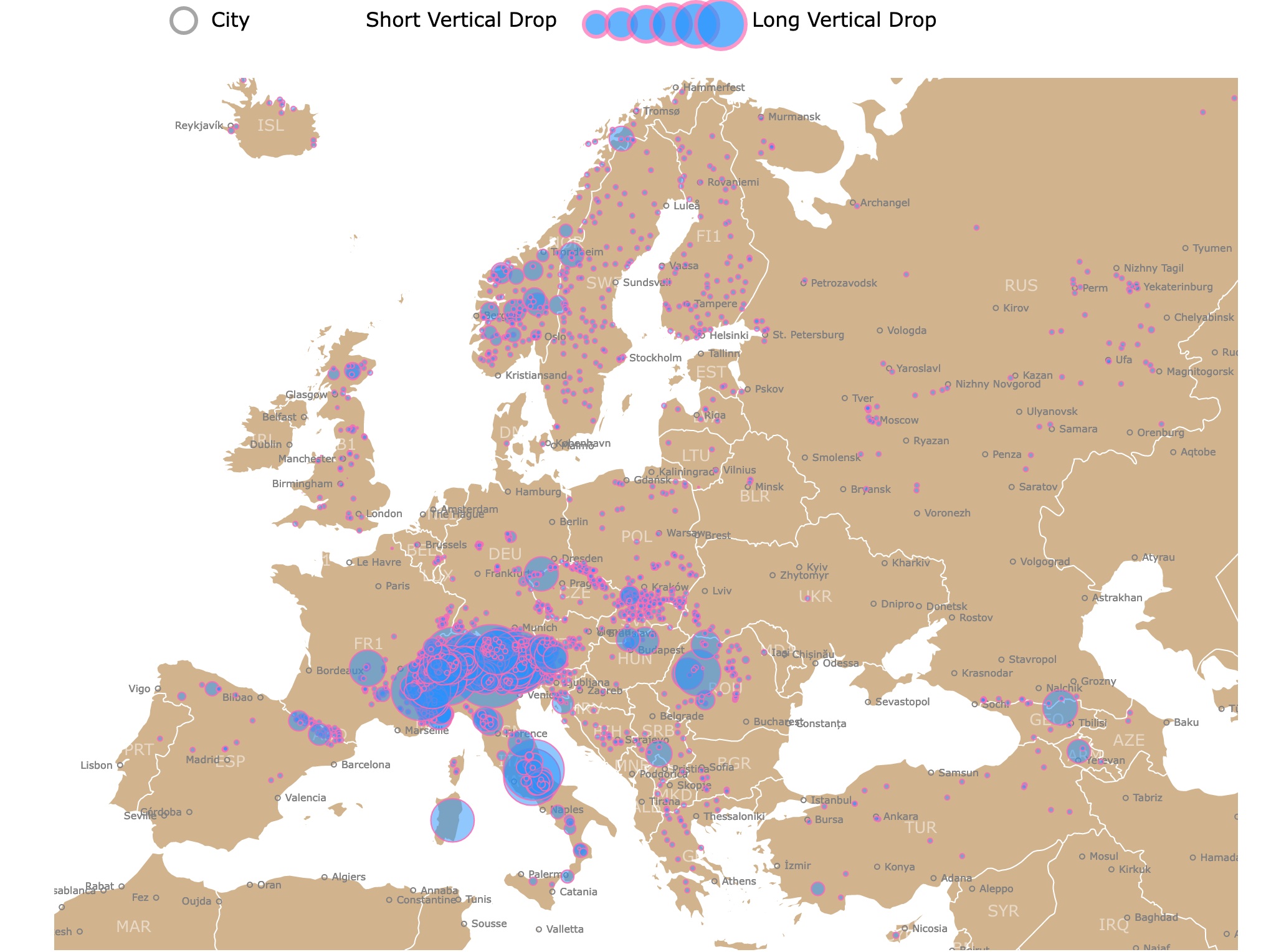 Interactive Map of ski resorts in Europe