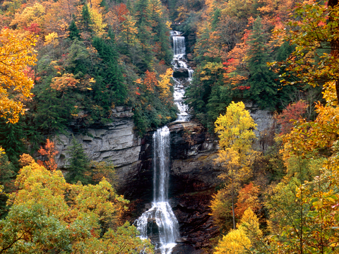 Raven Cliff Falls, located in Caesars Head State Park, South Carolina