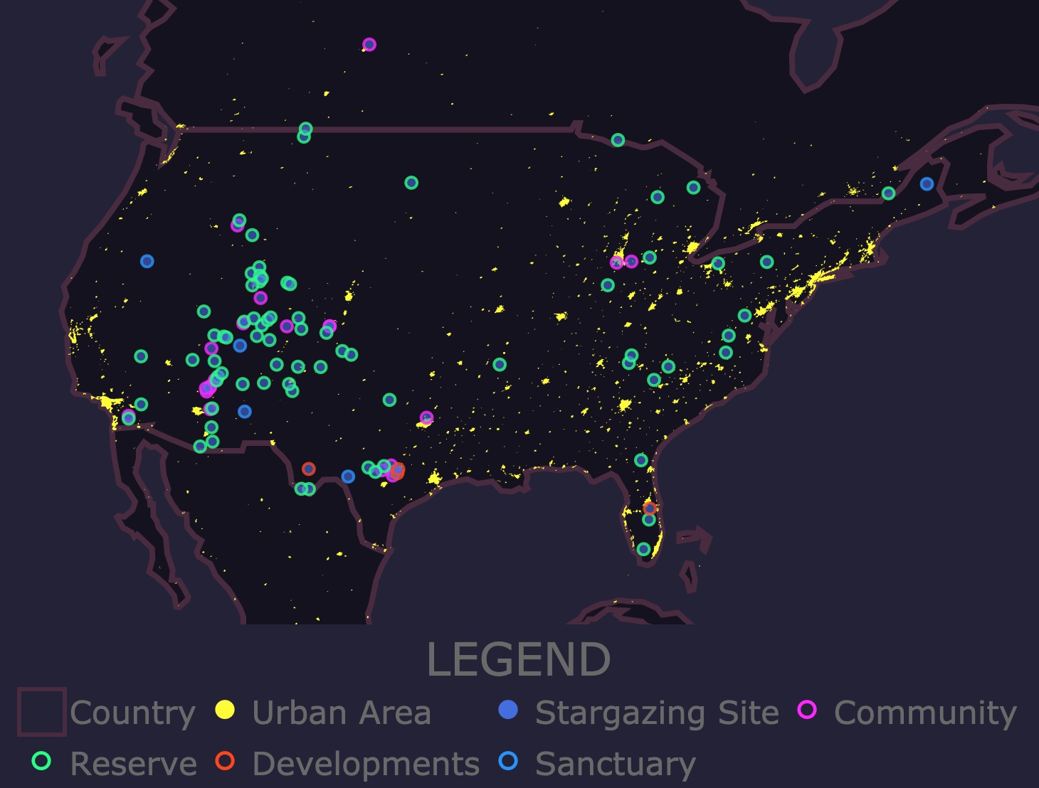 Stargazing sites in the USA