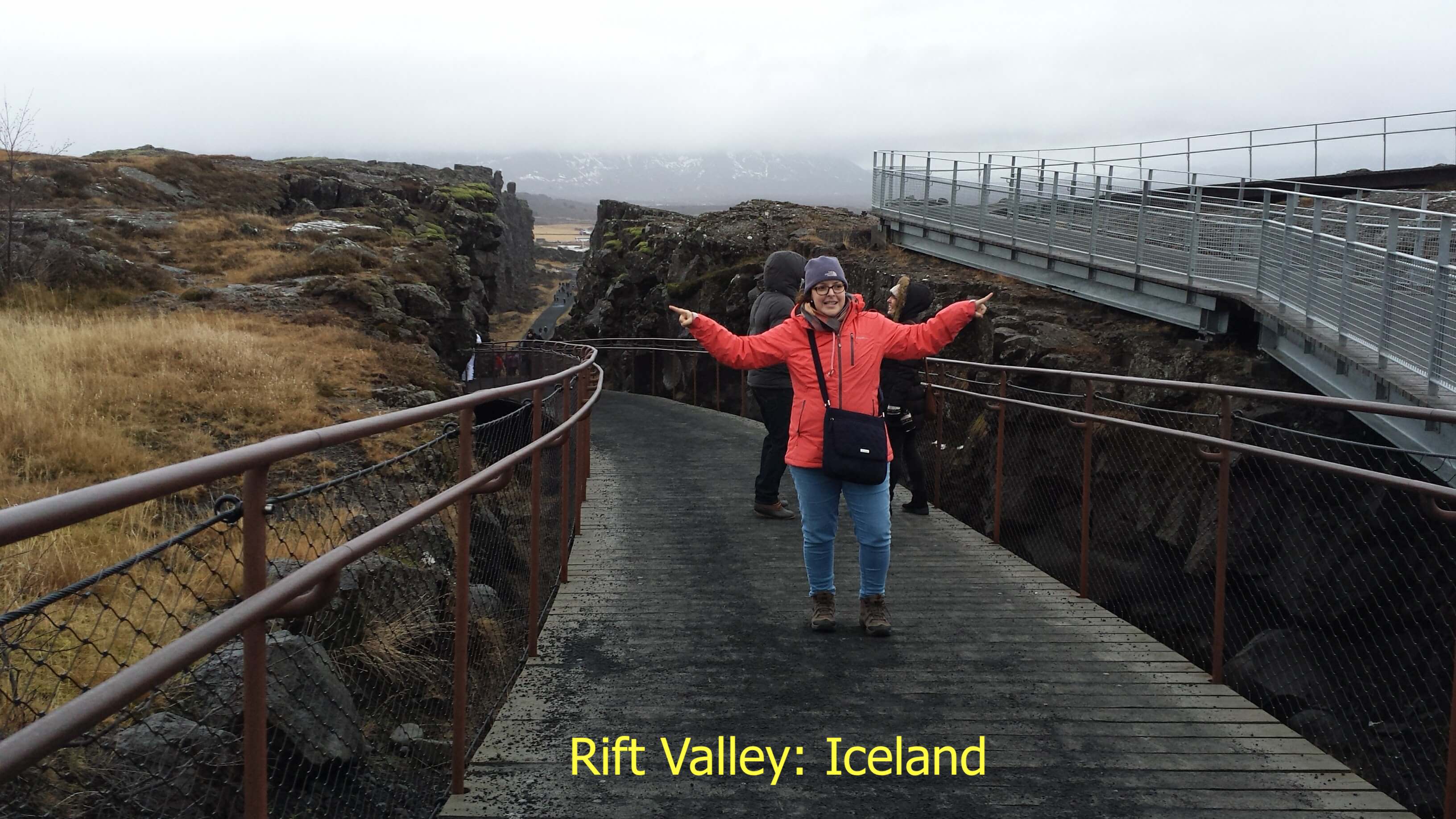 Divergent rift in Iceland showing the Eurasian Plate and the North American Plate