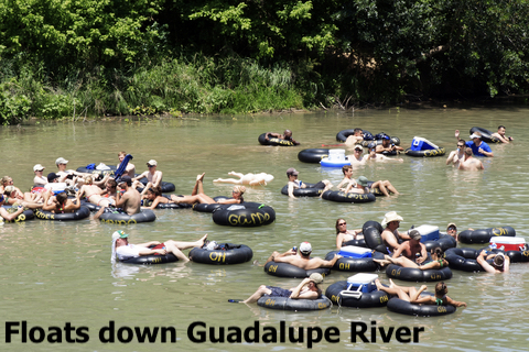 Guadalupe River with tubers