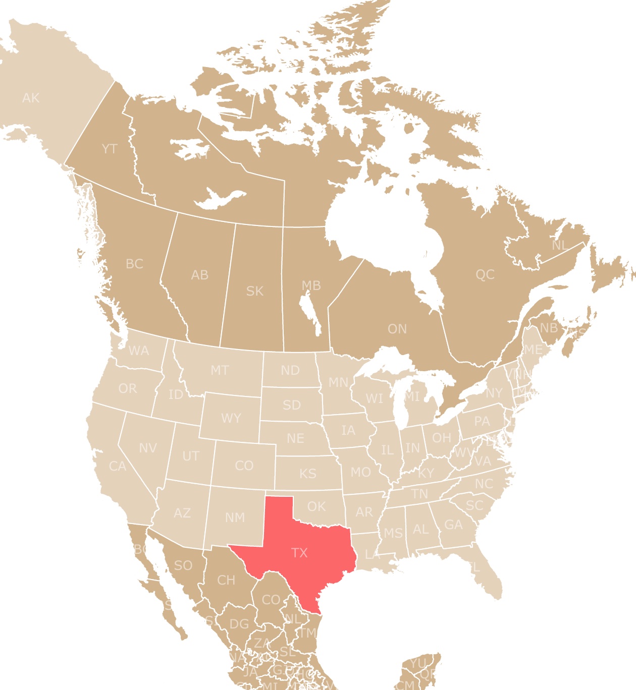 Location of Texas