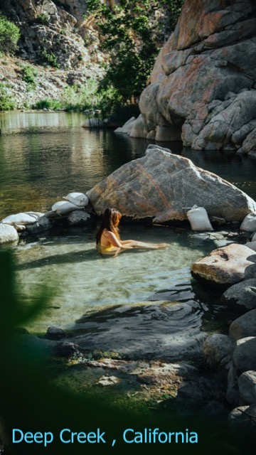 Woman relaxing in Deep Creek Hot spring